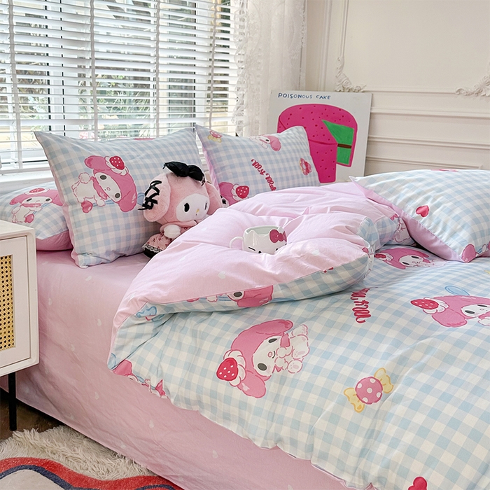 91家纺网 家纺一手货源 找家纺 （总）玉元坊 2025新款三丽鸥系列 纯棉床单全棉床裙三四件套 基础款