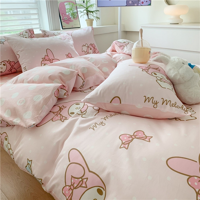 91家纺网 家纺一手货源 找家纺 （总）玉元坊 2025新款三丽鸥系列 纯棉床单全棉床裙三四件套 基础款