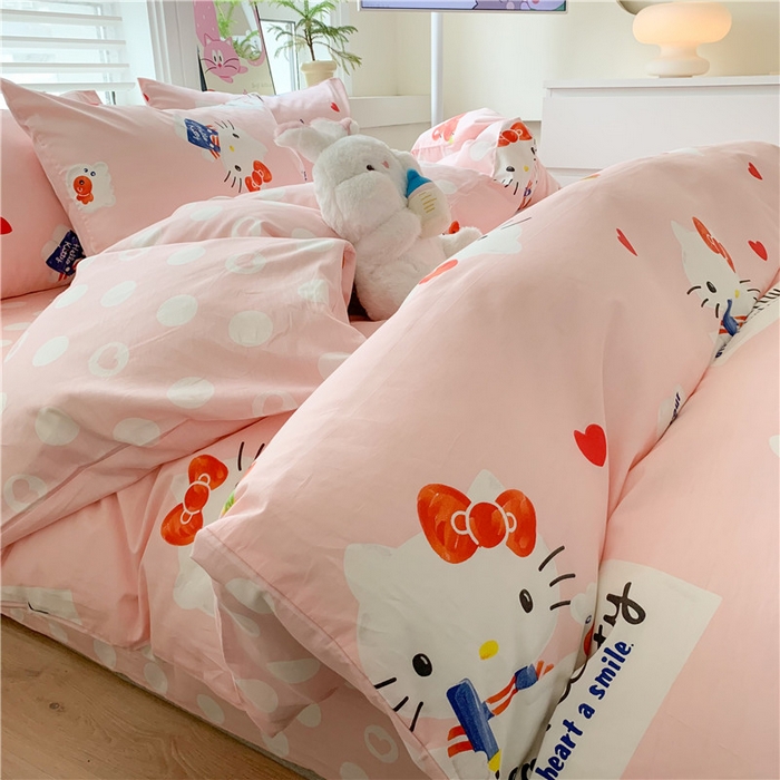 91家纺网 家纺一手货源 找家纺 （总）玉元坊 2025新款三丽鸥系列 纯棉床单全棉床裙三四件套 基础款