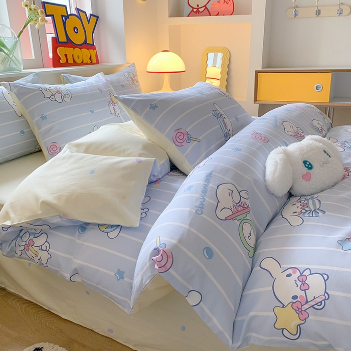 91家纺网 家纺一手货源 找家纺 （总）玉元坊 2025新款三丽鸥系列 纯棉床单全棉床裙三四件套 基础款