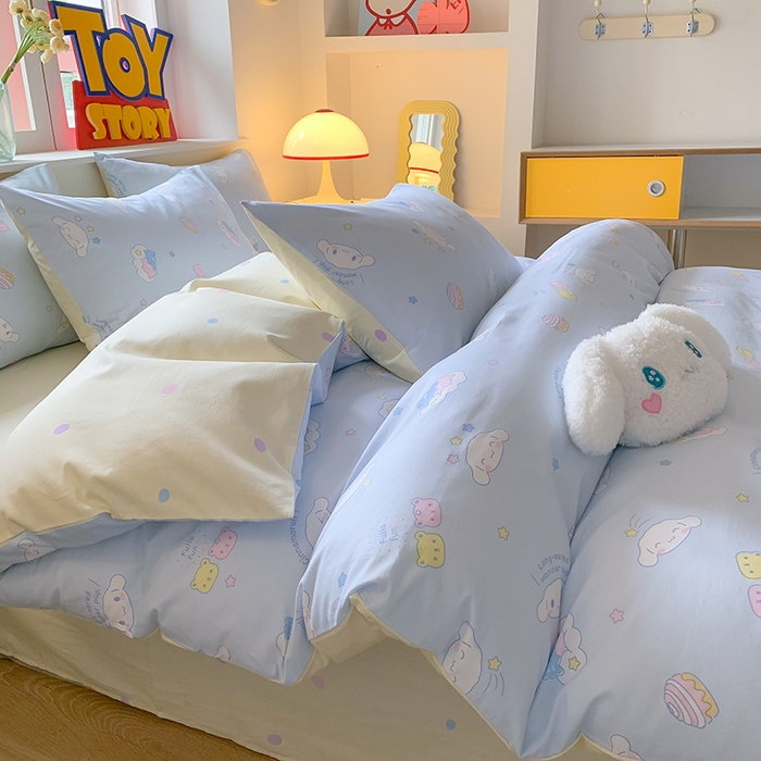 91家纺网 家纺一手货源 找家纺 （总）玉元坊 2025新款三丽鸥系列 纯棉床单全棉床裙三四件套 基础款