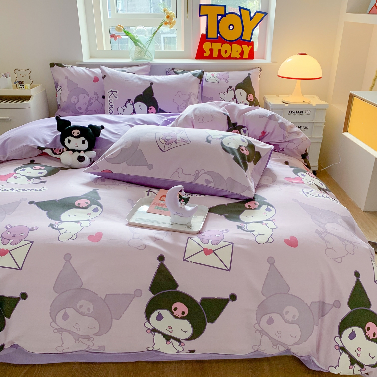 91家纺网 家纺一手货源 找家纺 玉元坊 2025新款三丽鸥系列 纯棉床单全棉床裙三四件套 基础款 库洛米【简约款】