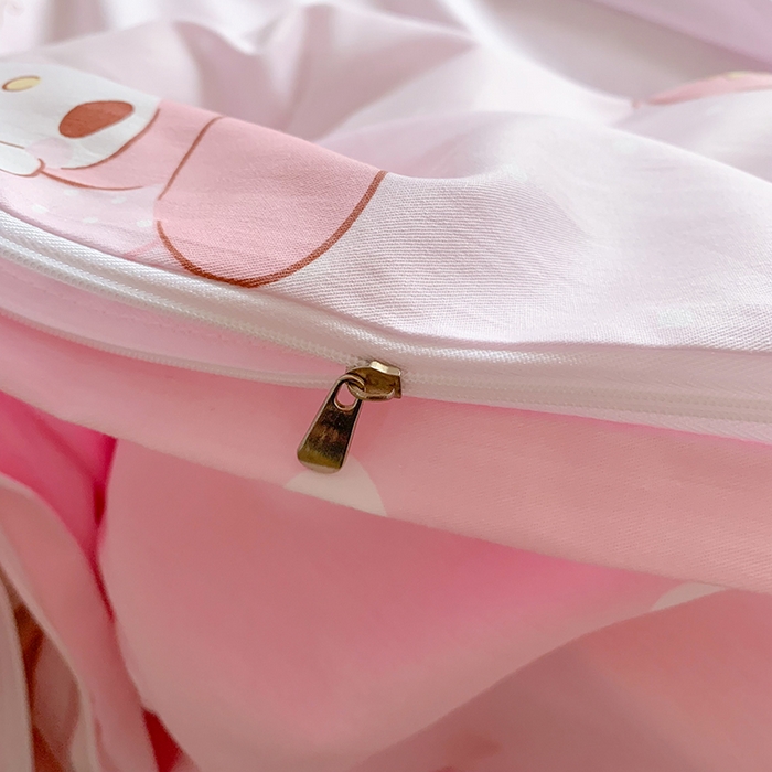 91家纺网 家纺一手货源 找家纺 玉元坊 2025新款三丽鸥系列 纯棉床单全棉床裙三四件套 基础款 小兔美乐蒂【简约款】