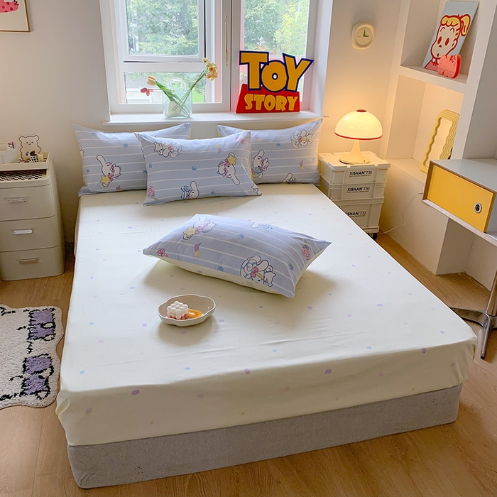 91家纺网 家纺一手货源 找家纺 玉元坊 2025新款三丽鸥系列 纯棉床单全棉床裙三四件套 基础款 星星大耳狗【简约款】