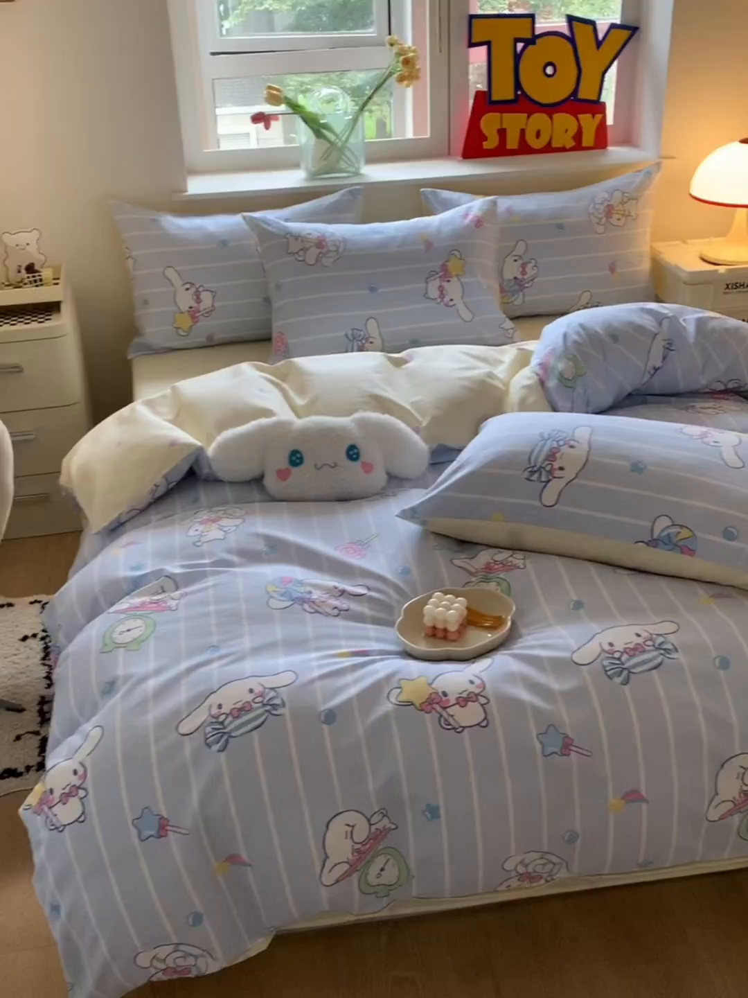 91家纺网 家纺一手货源 找家纺 玉元坊 2025新款三丽鸥系列 纯棉床单全棉床裙三四件套 基础款 星星大耳狗【简约款】