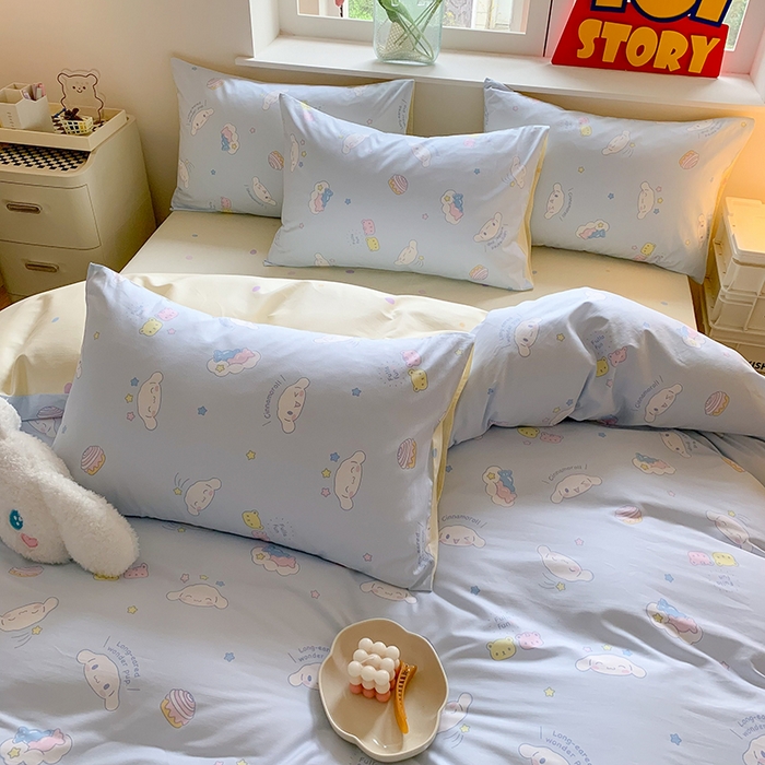 91家纺网 家纺一手货源 找家纺 玉元坊 2025新款三丽鸥系列 纯棉床单全棉床裙三四件套 基础款 云朵大耳狗【简约款】