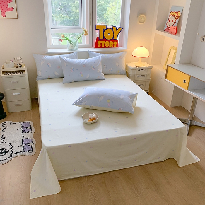 91家纺网 家纺一手货源 找家纺 玉元坊 2025新款三丽鸥系列 纯棉床单全棉床裙三四件套 基础款 云朵大耳狗【简约款】