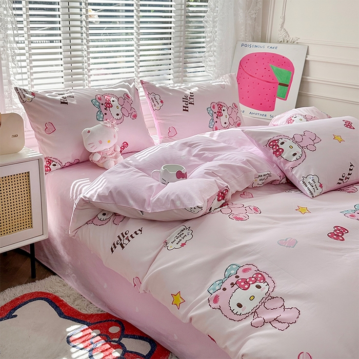 玉元坊 2025新款三丽鸥系列 纯棉床单全棉床裙三四件套 基础款 babyKT-基础款