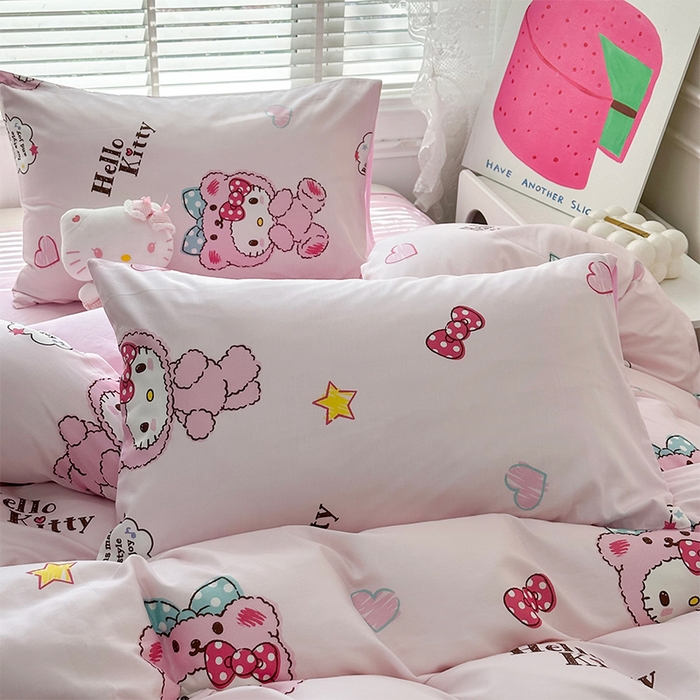 91家纺网 家纺一手货源 找家纺 玉元坊 2025新款三丽鸥系列 纯棉床单全棉床裙三四件套 基础款 babyKT-基础款