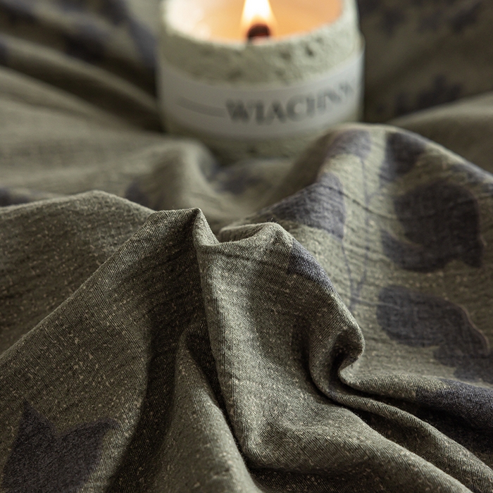 91家纺网 家纺一手货源 找家纺 迷尚家居 2025新款复古色织棉麻牛奶绒棉加绒四件套 颂青时-绒