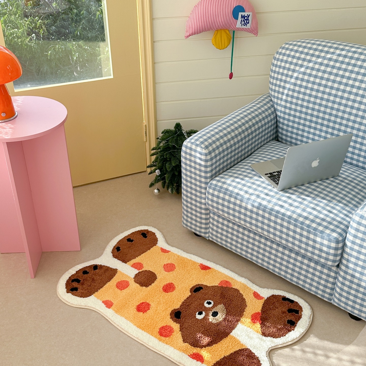 91家纺网 家纺一手货源 找家纺 觅糖家纺 2025新款云感卡通风治愈系地垫 快乐小熊