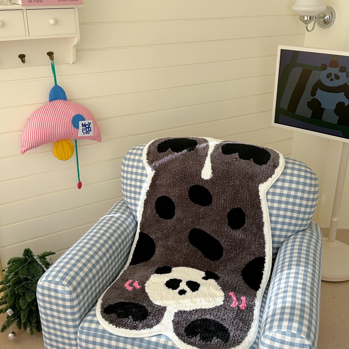 91家纺网 家纺一手货源 找家纺 觅糖家纺 2025新款云感卡通风治愈系地垫 熊猫憨憨