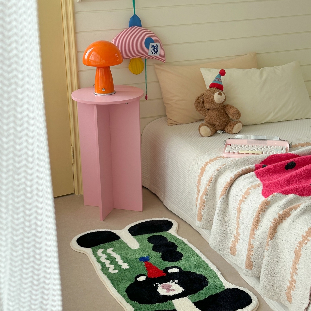 91家纺网 家纺一手货源 找家纺 觅糖家纺 2025新款云感卡通风治愈系地垫 黑猫警长