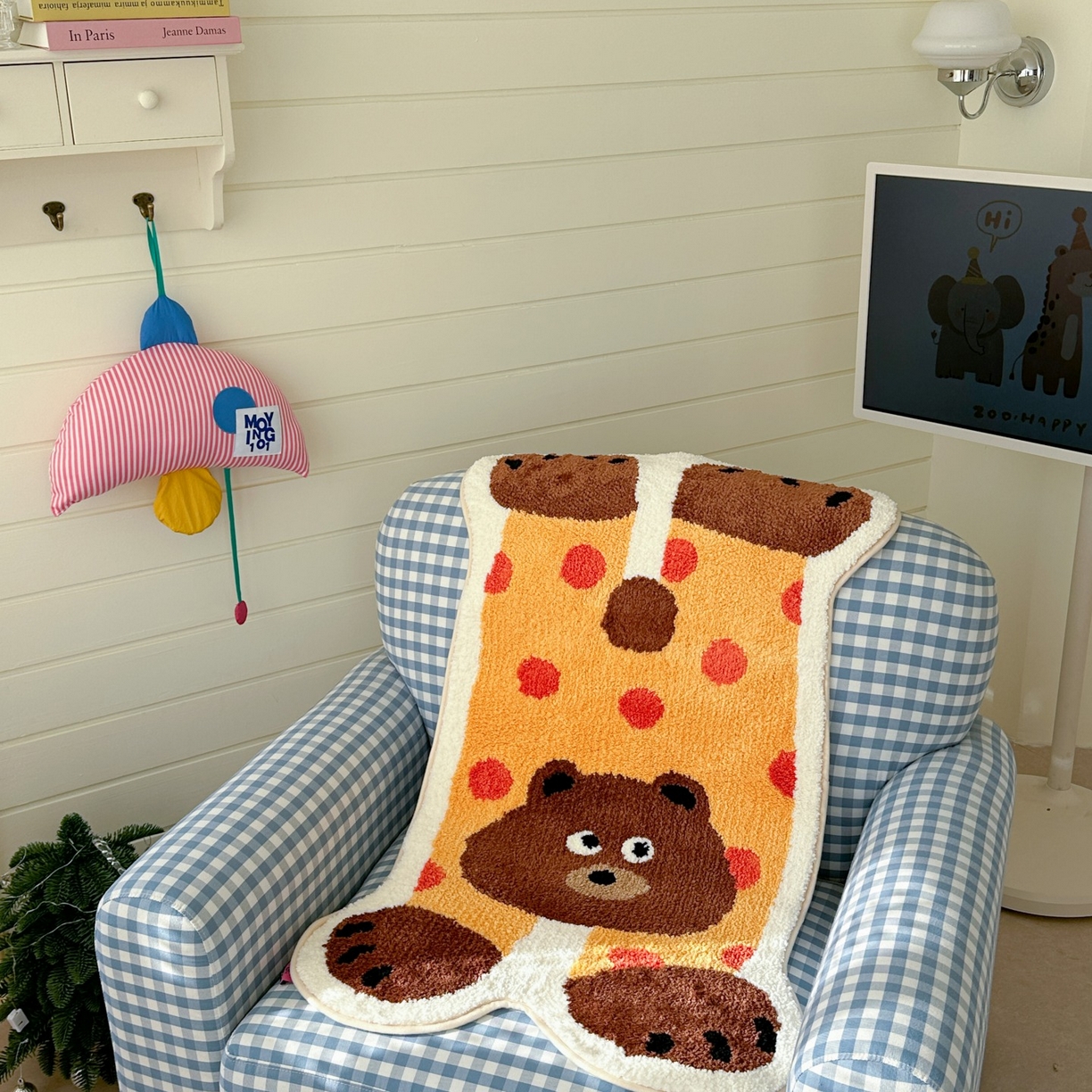 91家纺网 家纺一手货源 找家纺 觅糖家纺 2025新款云感卡通风治愈系地垫 快乐小熊