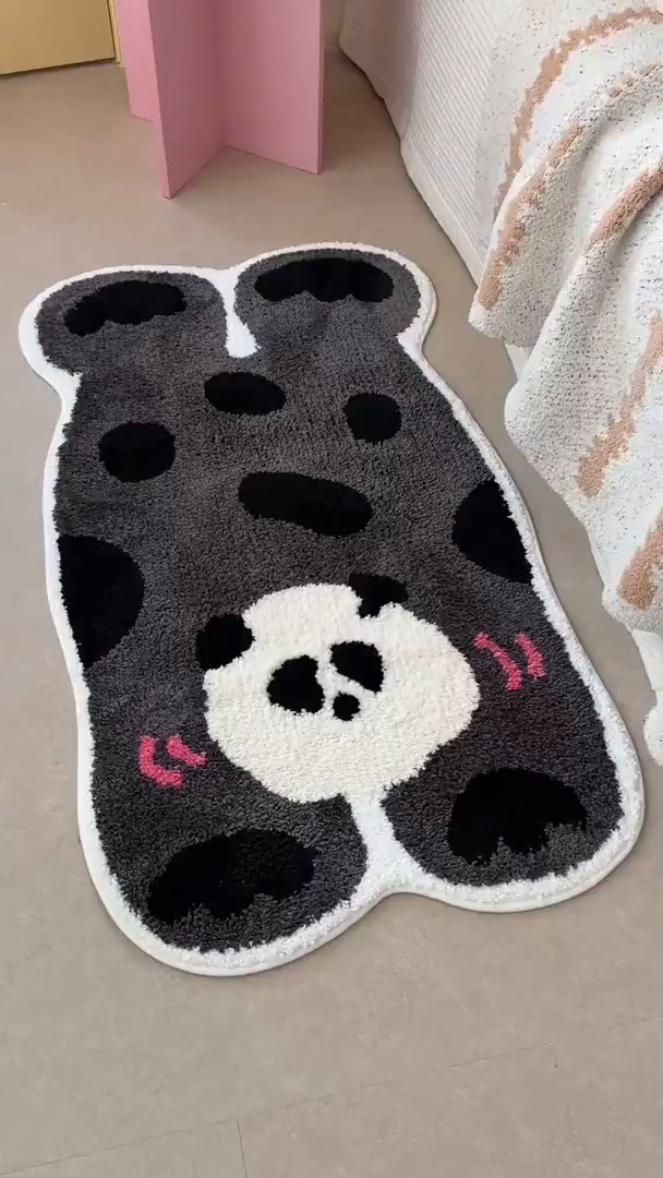 91家纺网 家纺一手货源 找家纺 觅糖家纺 2025新款云感卡通风治愈系地垫 熊猫憨憨