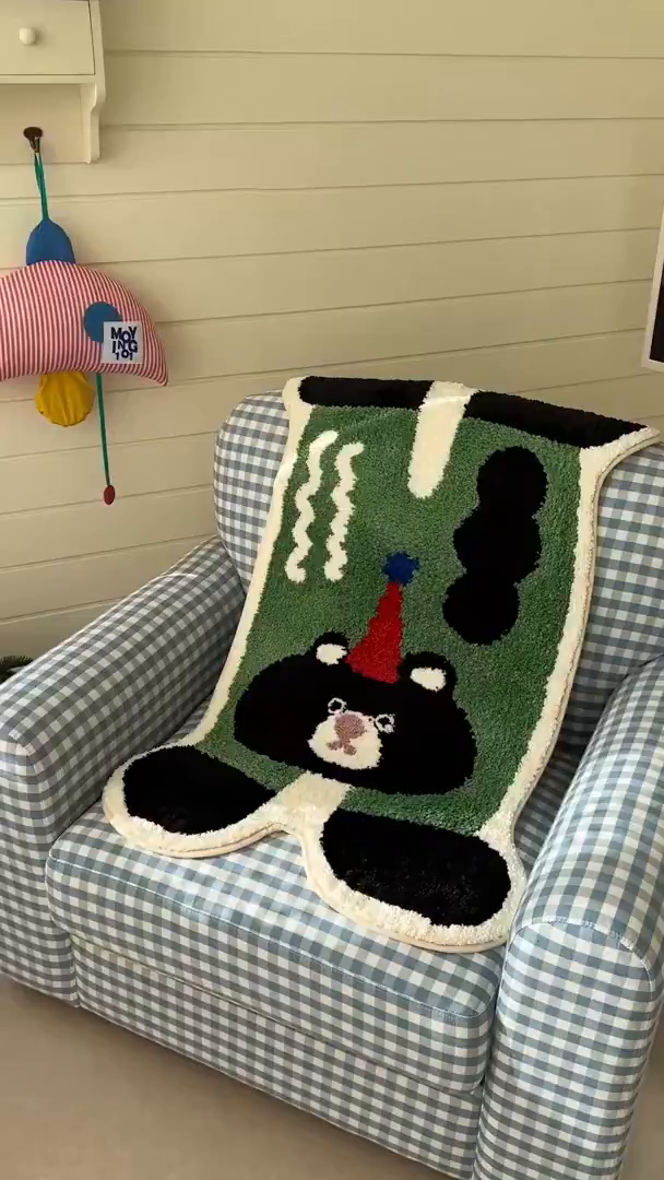 91家纺网 家纺一手货源 找家纺 觅糖家纺 2025新款云感卡通风治愈系地垫 黑猫警长