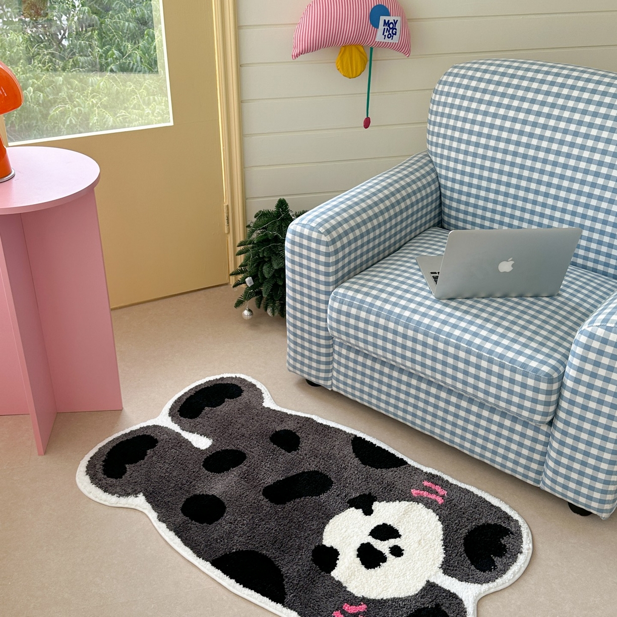 91家纺网 家纺一手货源 找家纺 觅糖家纺 2025新款云感卡通风治愈系地垫 熊猫憨憨