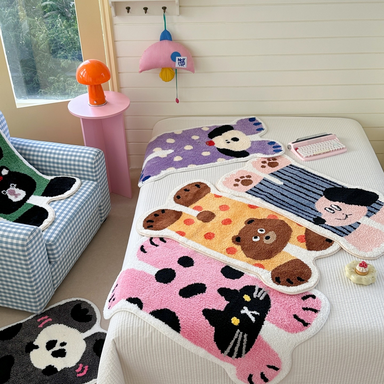 91家纺网 家纺一手货源 找家纺 觅糖家纺 2025新款云感卡通风治愈系地垫 组合