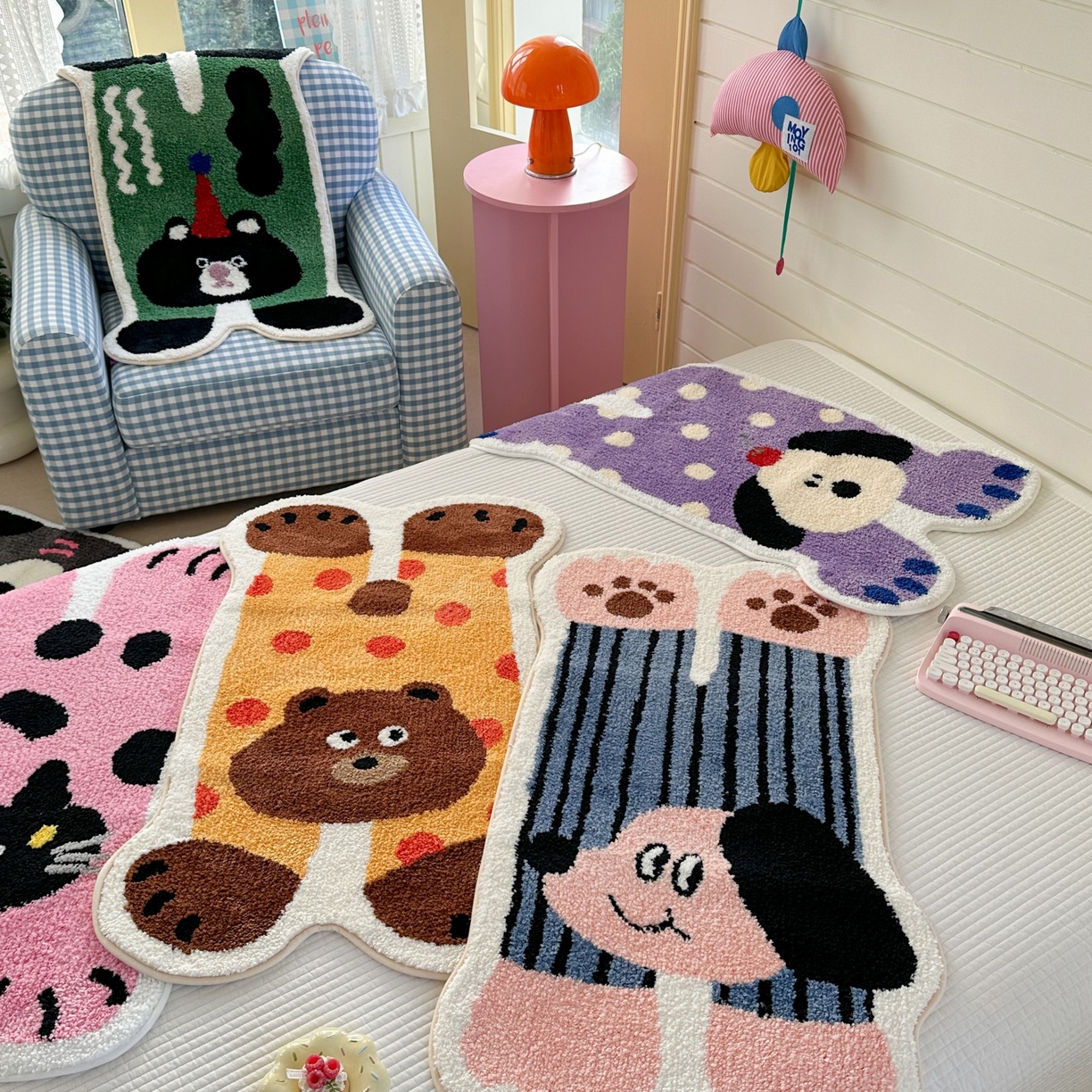 91家纺网 家纺一手货源 找家纺 觅糖家纺 2025新款云感卡通风治愈系地垫 组合