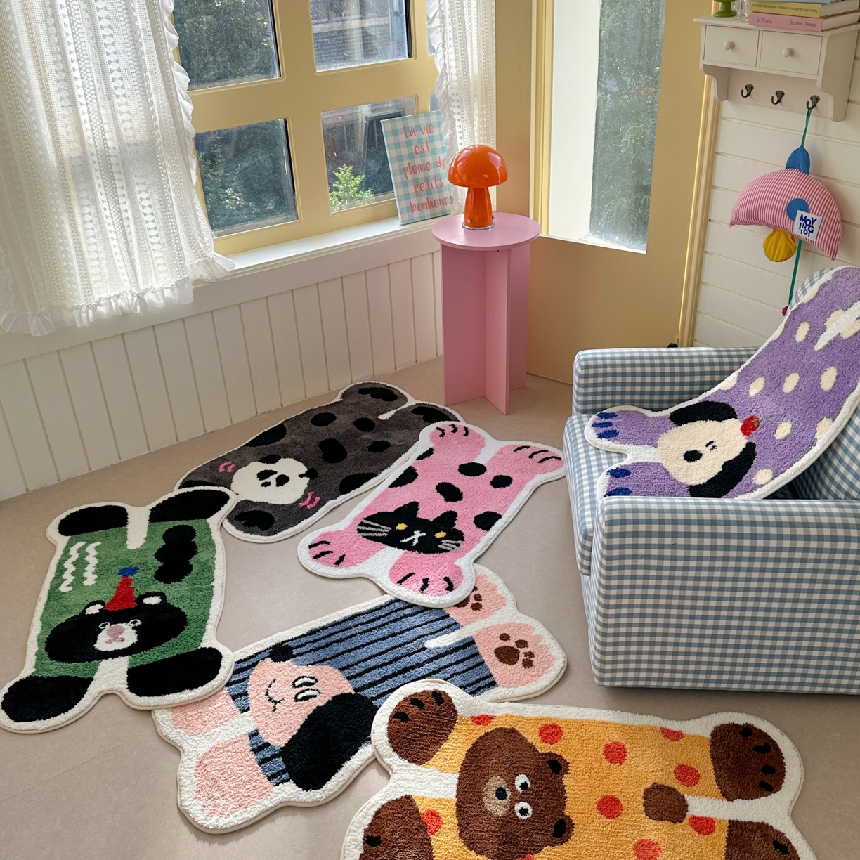 91家纺网 家纺一手货源 找家纺 觅糖家纺 2025新款云感卡通风治愈系地垫 组合