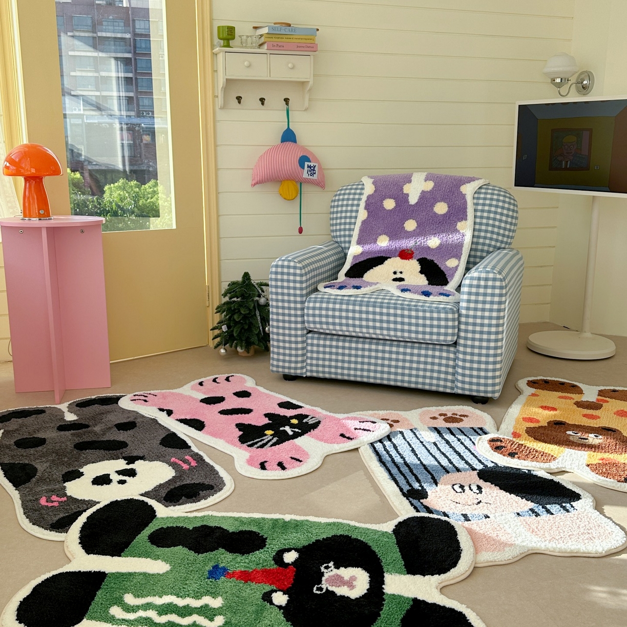 91家纺网 家纺一手货源 找家纺 觅糖家纺 2025新款云感卡通风治愈系地垫 组合