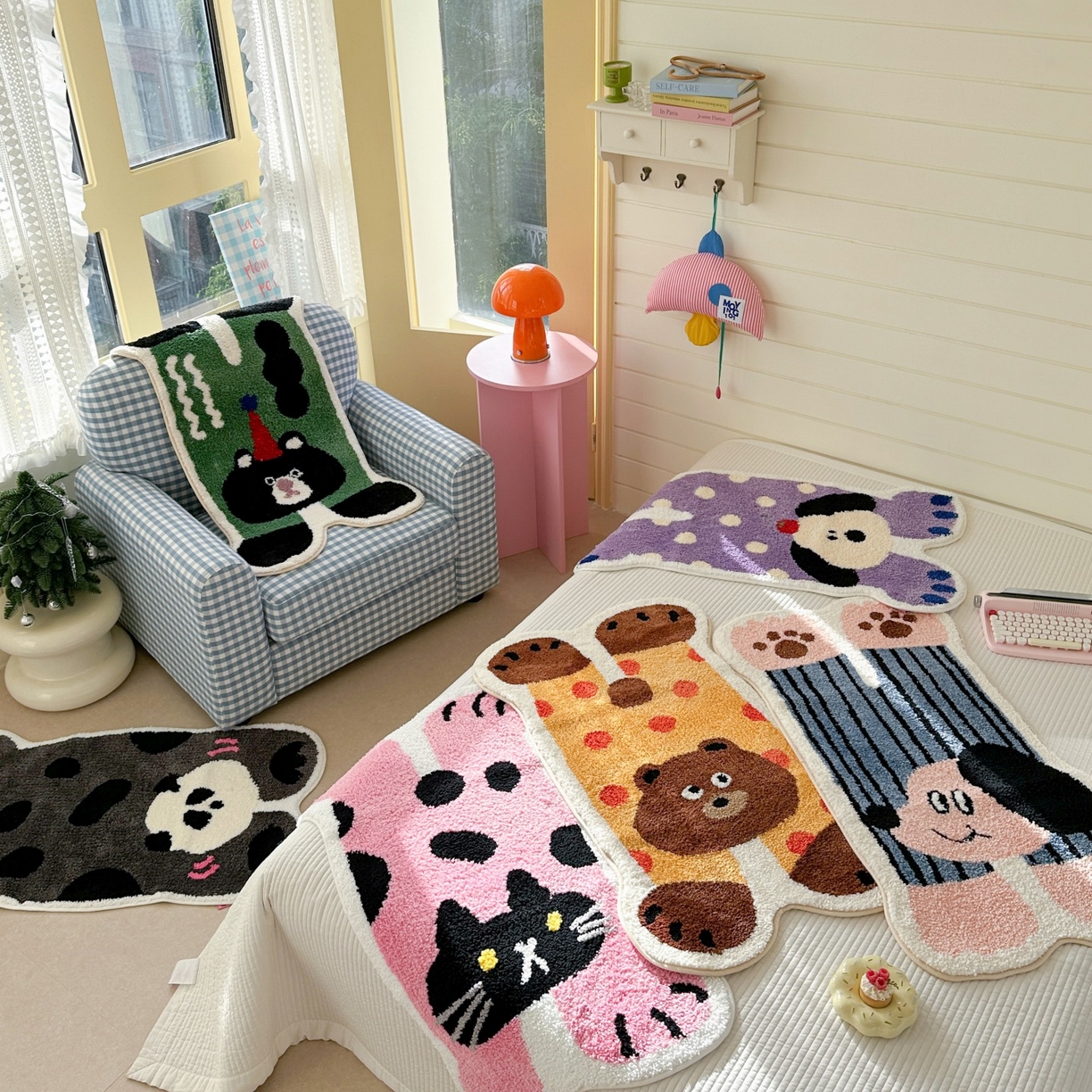 91家纺网 家纺一手货源 找家纺 觅糖家纺 2025新款云感卡通风治愈系地垫 组合