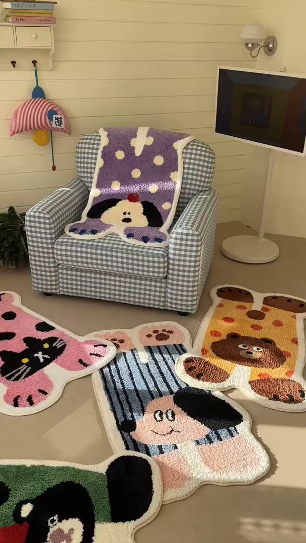 91家纺网 家纺一手货源 找家纺 觅糖家纺 2025新款云感卡通风治愈系地垫 组合