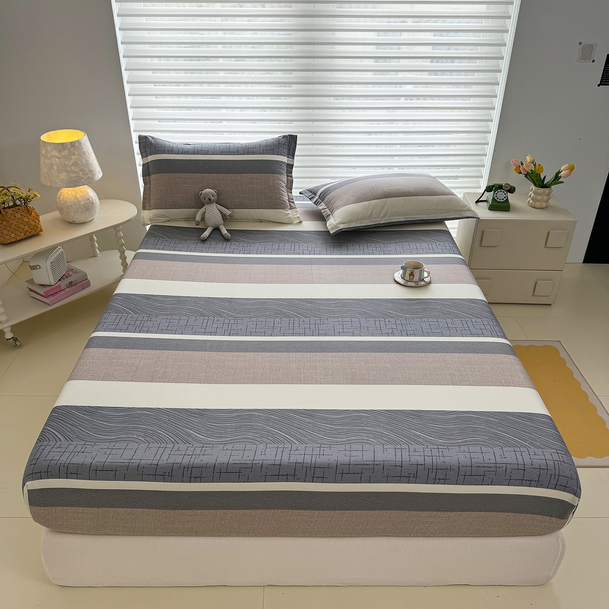 91家纺网 家纺一手货源 找家纺 壹贝家纺 2025新款A类印花全棉床笠 布兰卡