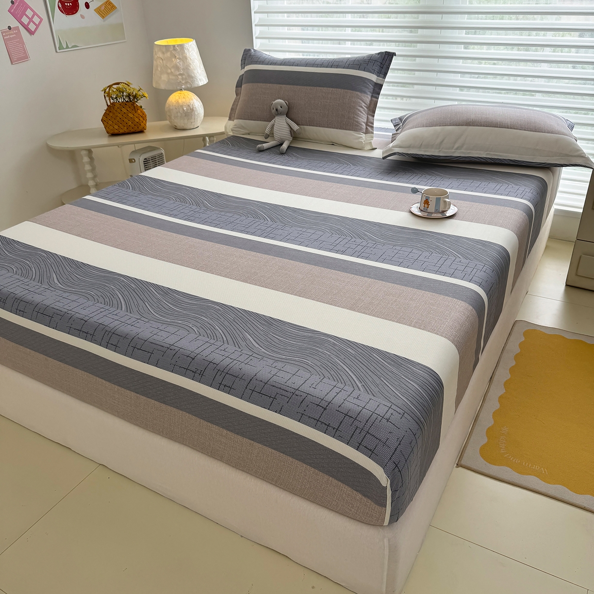 91家纺网 家纺一手货源 找家纺 壹贝家纺 2025新款A类印花全棉床笠 布兰卡