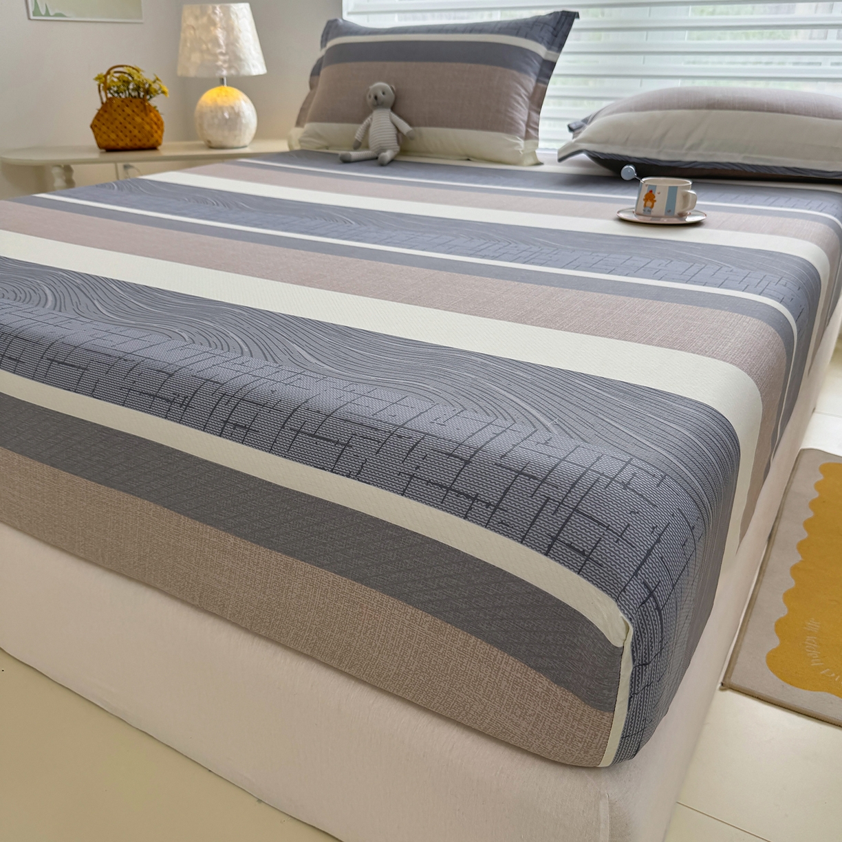 91家纺网 家纺一手货源 找家纺 壹贝家纺 2025新款A类印花全棉床笠 布兰卡