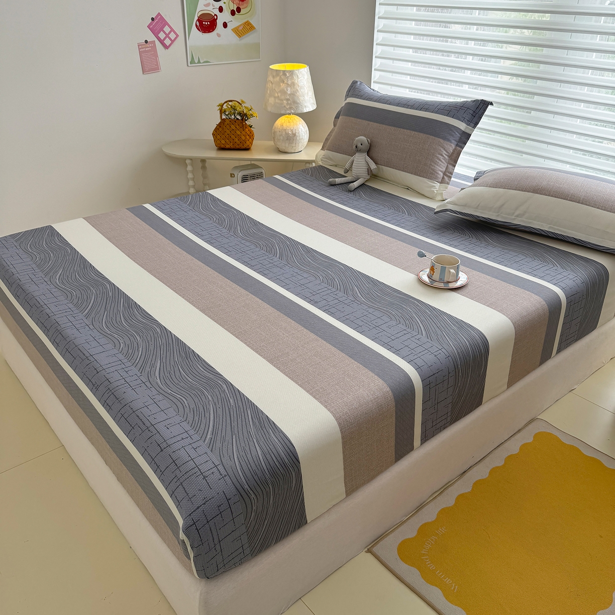 91家纺网 家纺一手货源 找家纺 壹贝家纺 2025新款A类印花全棉床笠 布兰卡