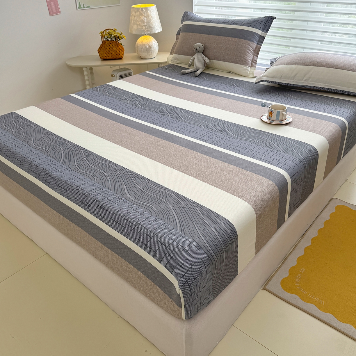 91家纺网 家纺一手货源 找家纺 壹贝家纺 2025新款A类印花全棉床笠 布兰卡