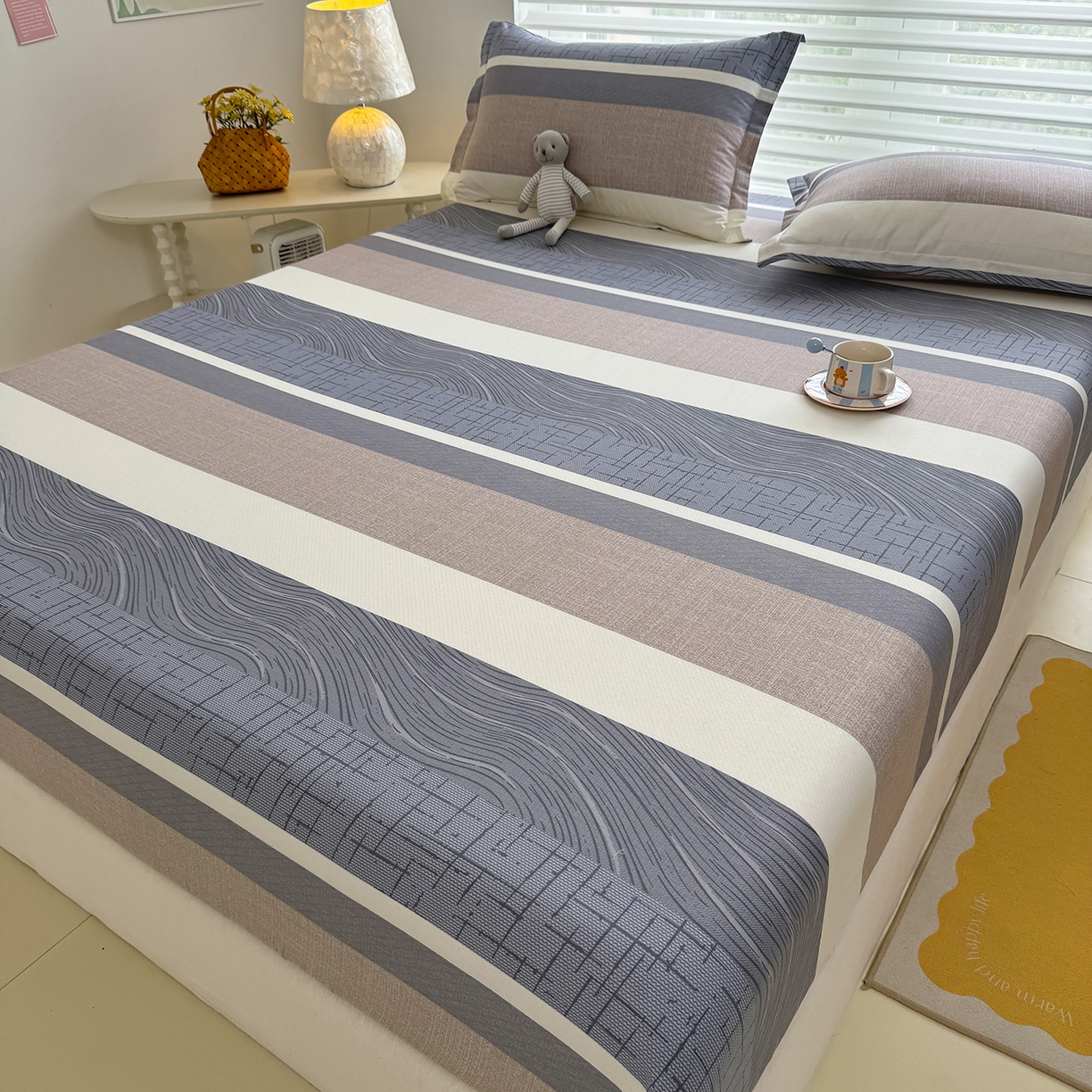 91家纺网 家纺一手货源 找家纺 壹贝家纺 2025新款A类印花全棉床笠 布兰卡