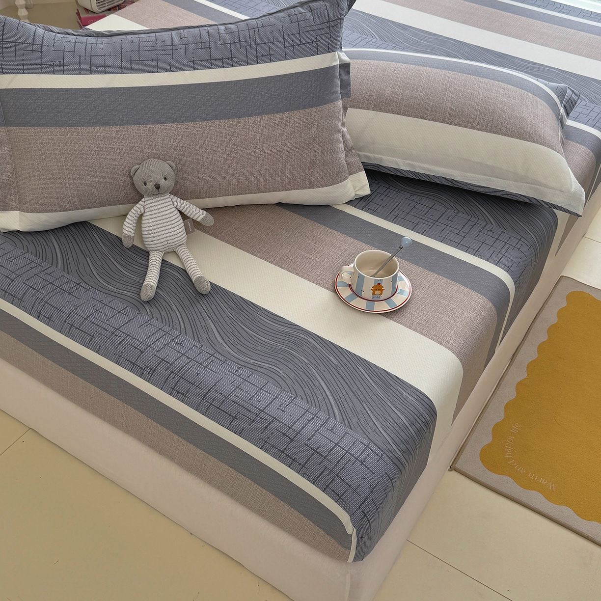 91家纺网 家纺一手货源 找家纺 壹贝家纺 2025新款A类印花全棉床笠 布兰卡