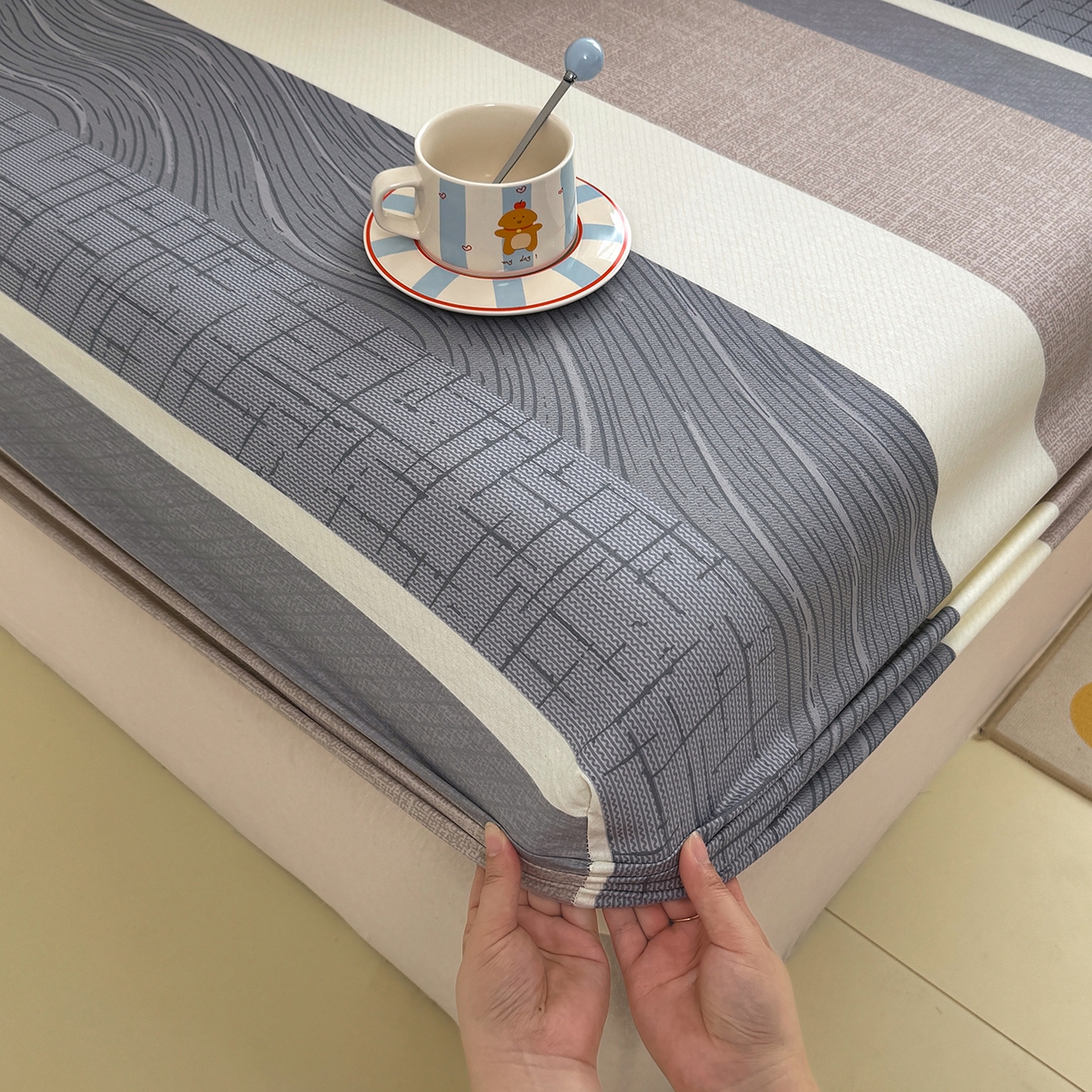 91家纺网 家纺一手货源 找家纺 壹贝家纺 2025新款A类印花全棉床笠 布兰卡