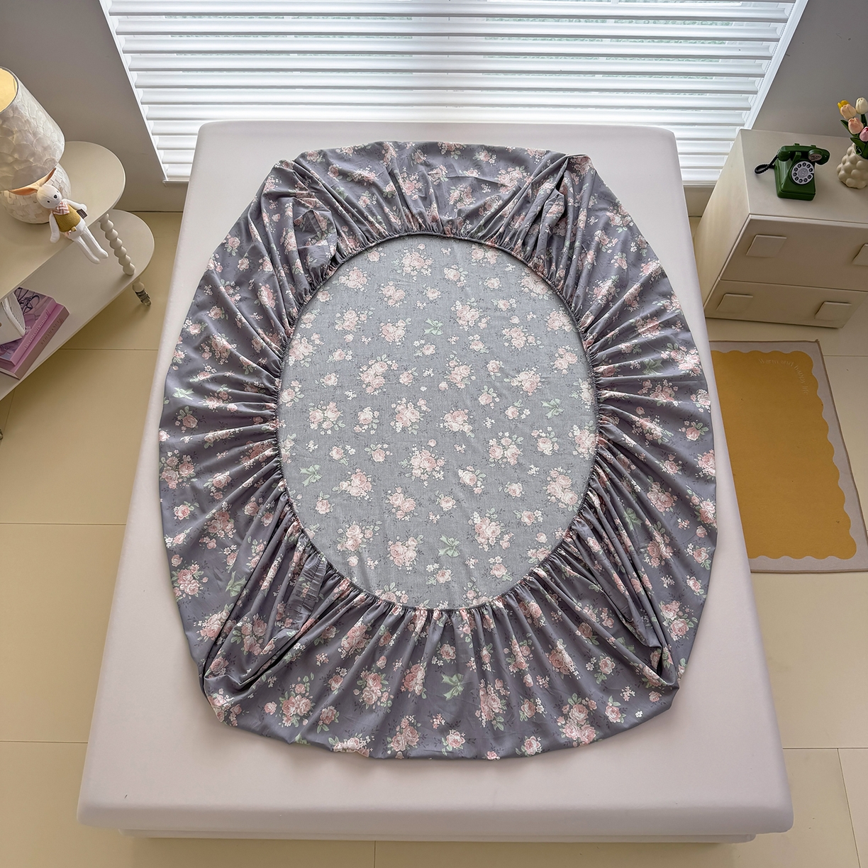 91家纺网 家纺一手货源 找家纺 壹贝家纺 2025新款A类印花全棉床笠 繁花