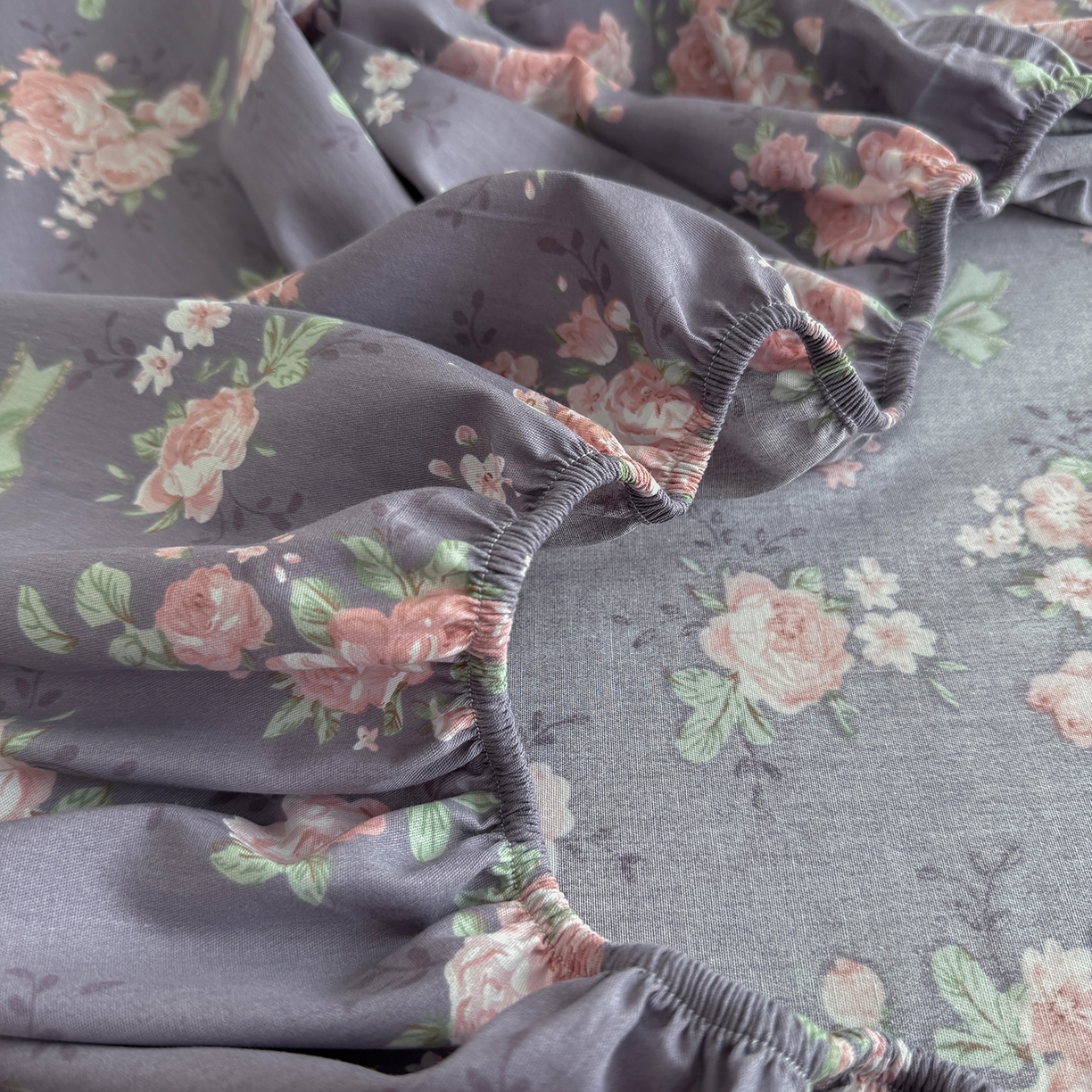 91家纺网 家纺一手货源 找家纺 壹贝家纺 2025新款A类印花全棉床笠 繁花