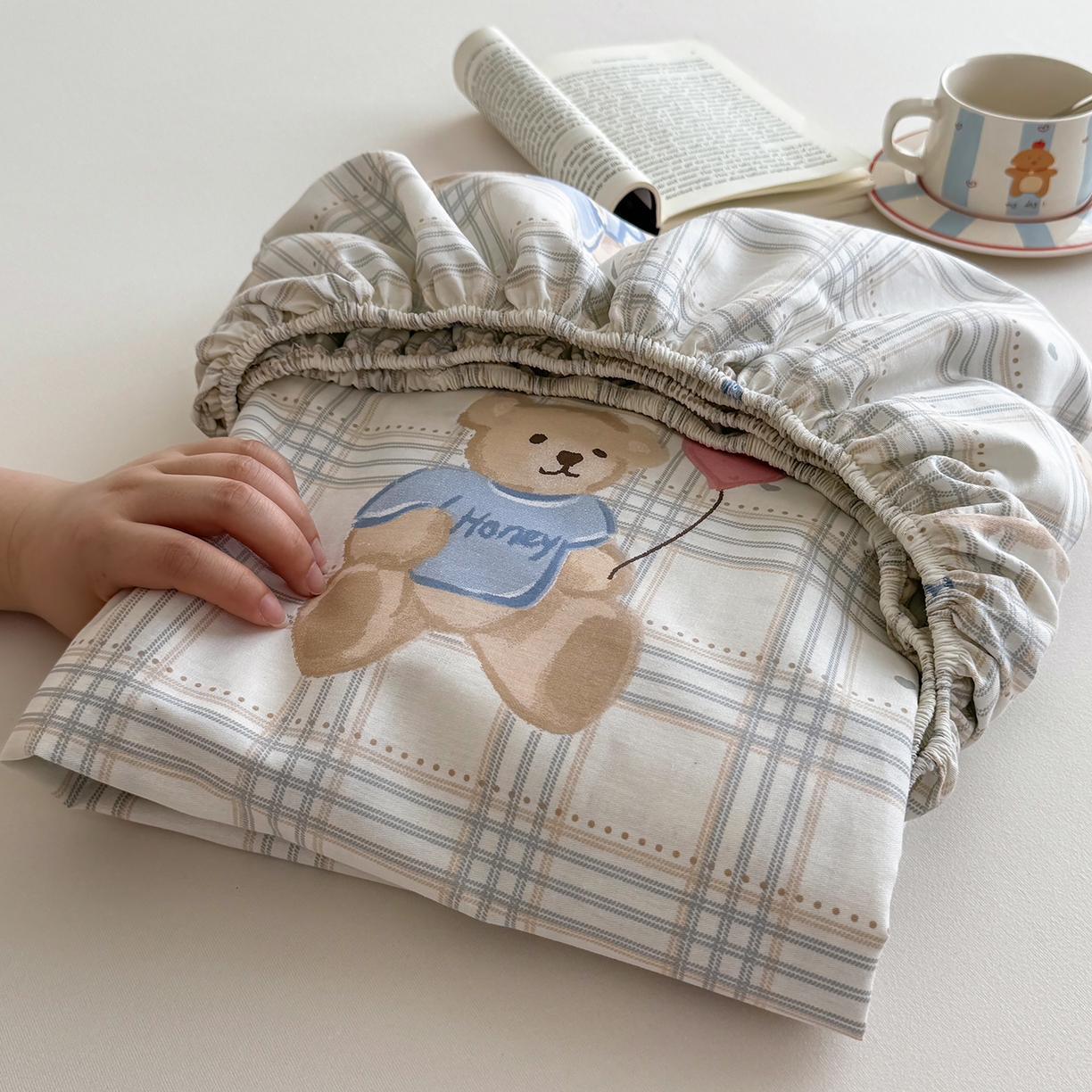 91家纺网 家纺一手货源 找家纺 壹贝家纺 2025新款A类印花全棉床笠 浮云初梦