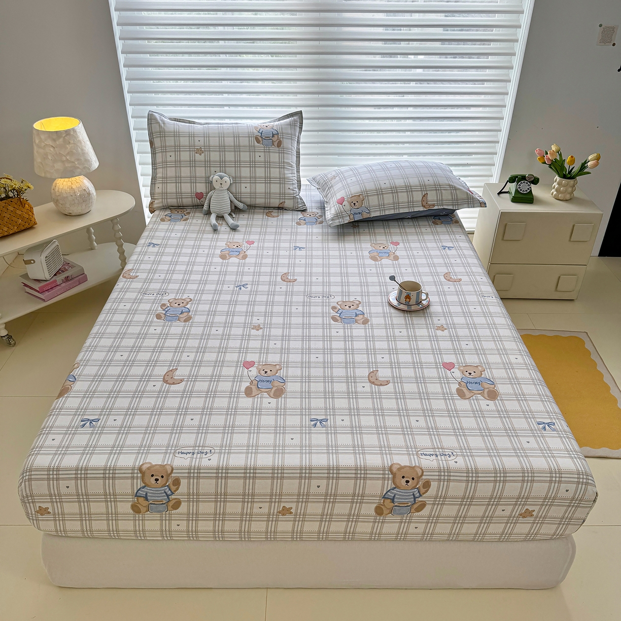 91家纺网 家纺一手货源 找家纺 壹贝家纺 2025新款A类印花全棉床笠 浮云初梦