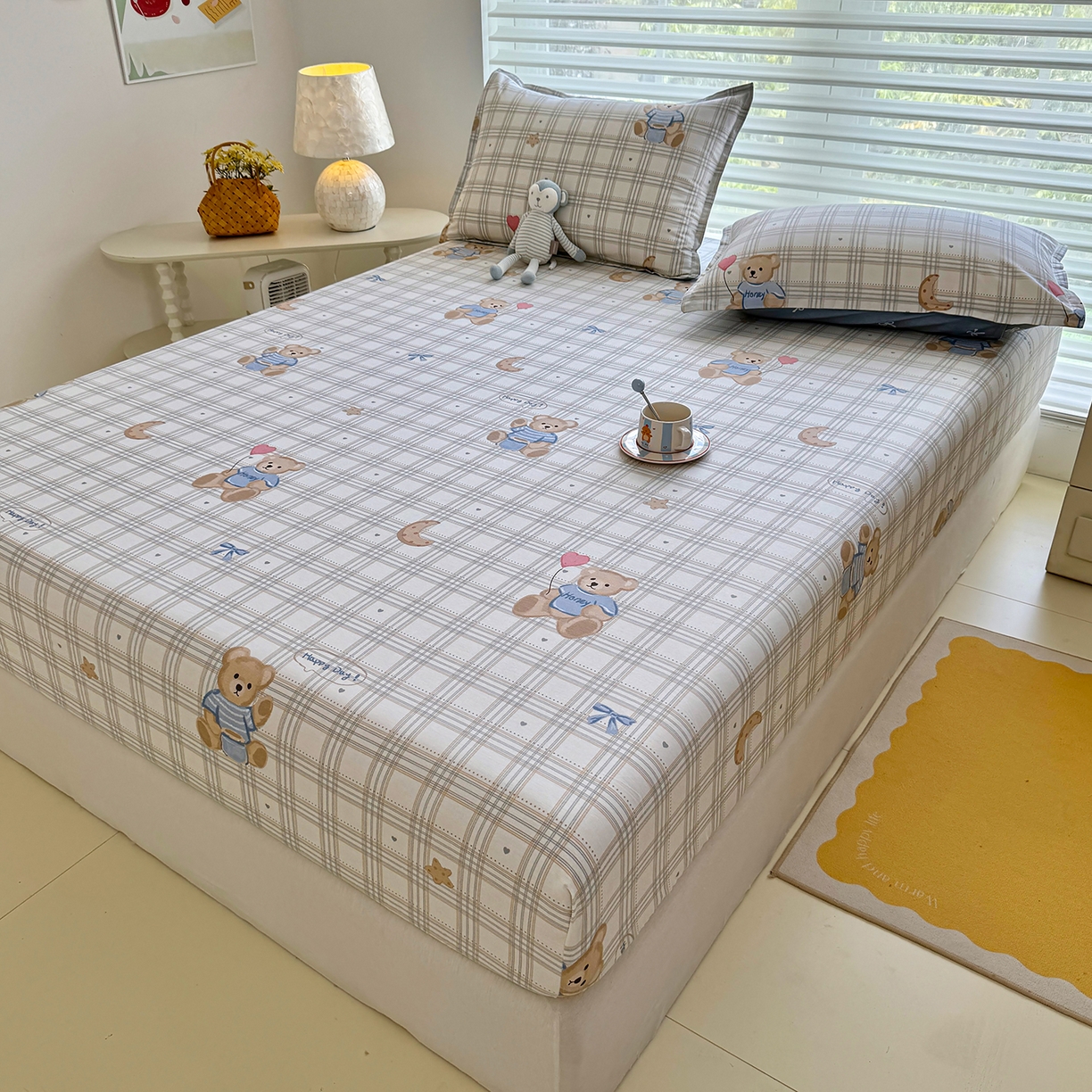 91家纺网 家纺一手货源 找家纺 壹贝家纺 2025新款A类印花全棉床笠 浮云初梦