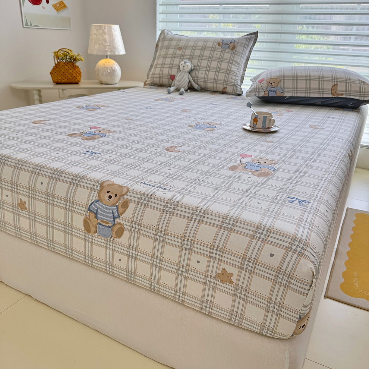 91家纺网 家纺一手货源 找家纺 壹贝家纺 2025新款A类印花全棉床笠 浮云初梦