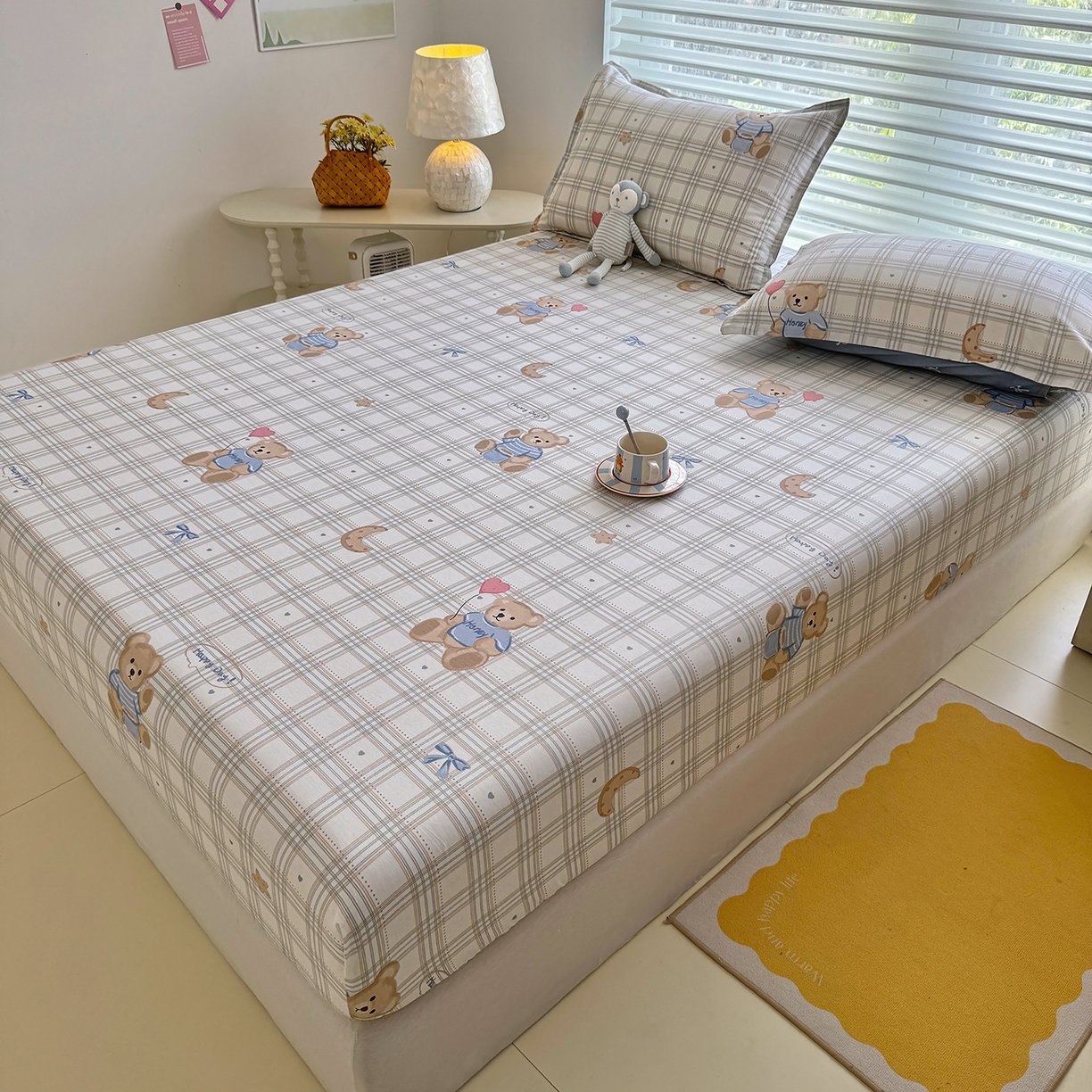 91家纺网 家纺一手货源 找家纺 壹贝家纺 2025新款A类印花全棉床笠 浮云初梦