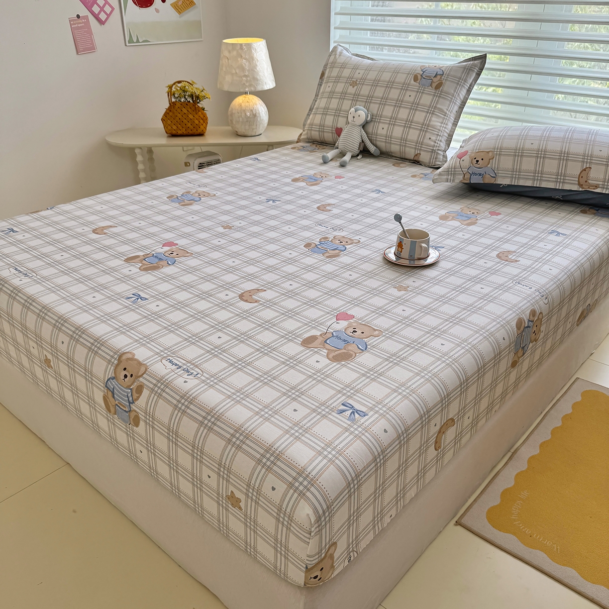 91家纺网 家纺一手货源 找家纺 壹贝家纺 2025新款A类印花全棉床笠 浮云初梦