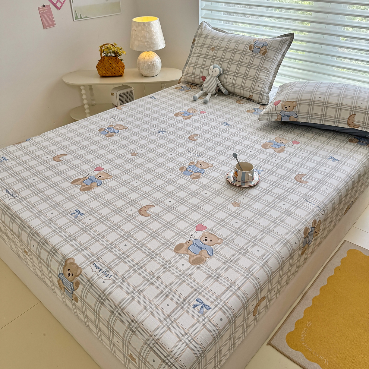 91家纺网 家纺一手货源 找家纺 壹贝家纺 2025新款A类印花全棉床笠 浮云初梦