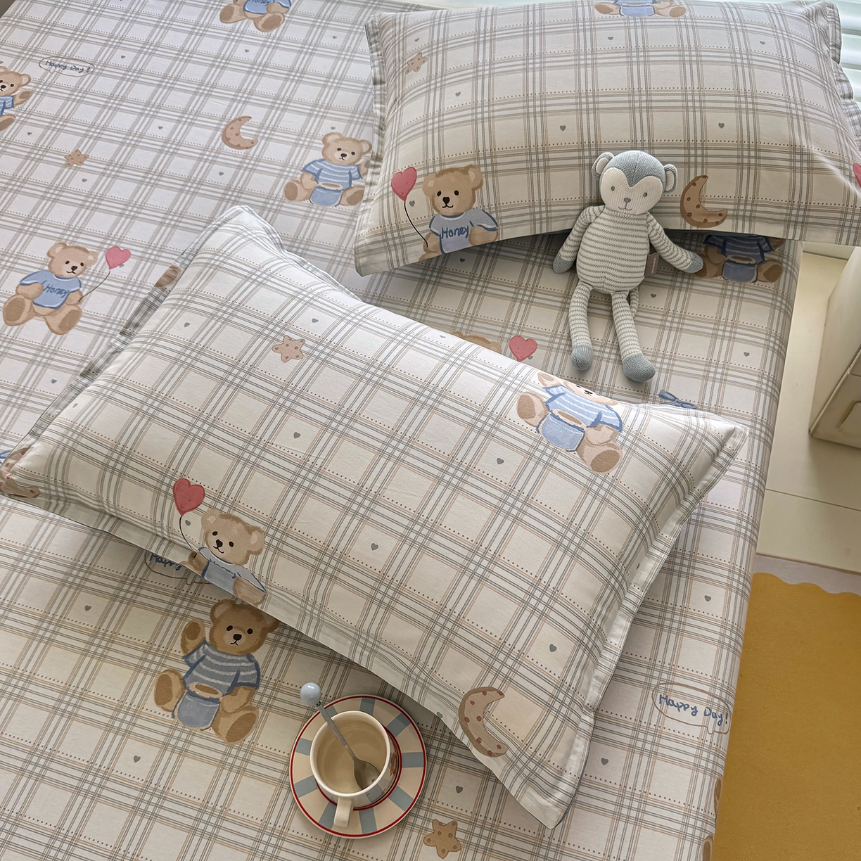 91家纺网 家纺一手货源 找家纺 壹贝家纺 2025新款A类印花全棉床笠 浮云初梦