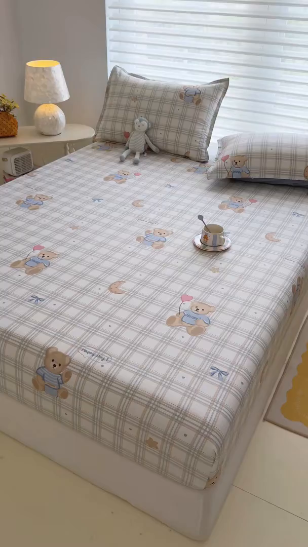 91家纺网 家纺一手货源 找家纺 壹贝家纺 2025新款A类印花全棉床笠 浮云初梦