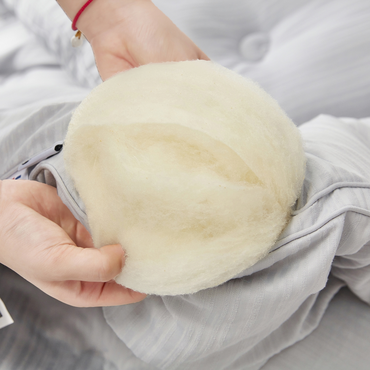 91家纺网 家纺一手货源 找家纺 恒科家纺 2025新款提花55%李官奇大豆纤维大豆被春秋被冬被被芯空调被 提花-雾灰蓝