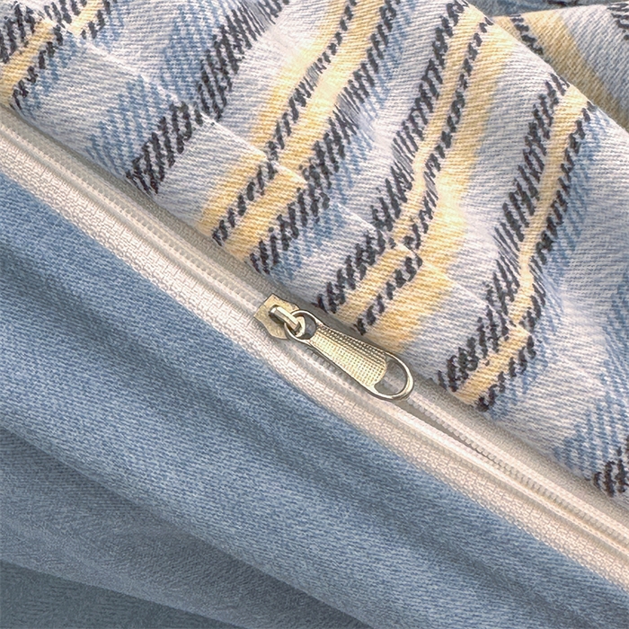 91家纺网 家纺一手货源 找家纺 简约家纺 2025新款全棉磨毛四件套 艾尔伦-蓝