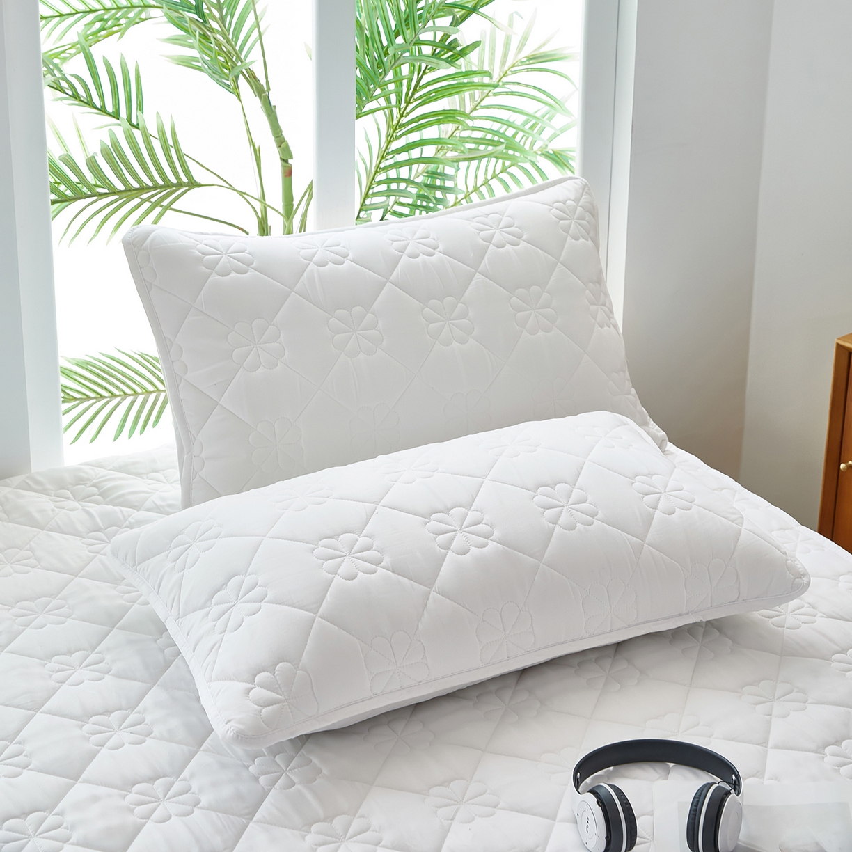 91家纺网 家纺一手货源 找家纺 （总）风蝴蝶 2025新款磨毛夹棉防水床笠跨境电商床垫保护罩隔尿保护套