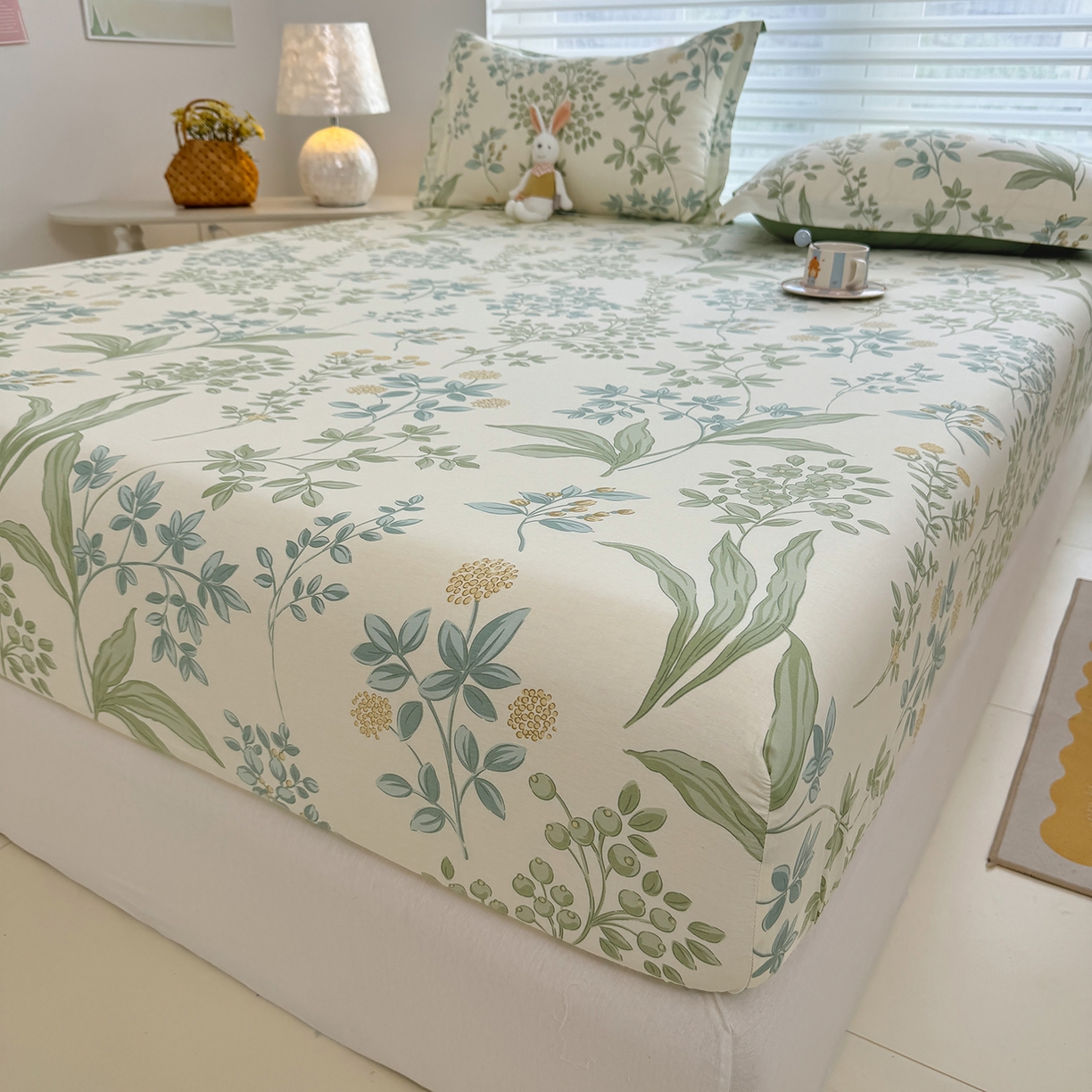 91家纺网 家纺一手货源 找家纺 壹贝家纺 2025新款A类印花全棉床笠 绿野仙踪